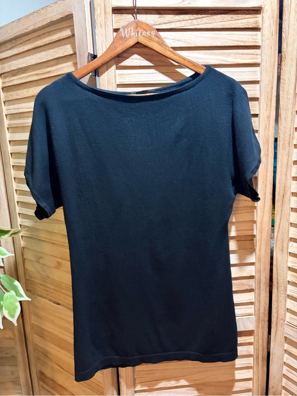 Sweater Project Black Short Sleeve Women's Top